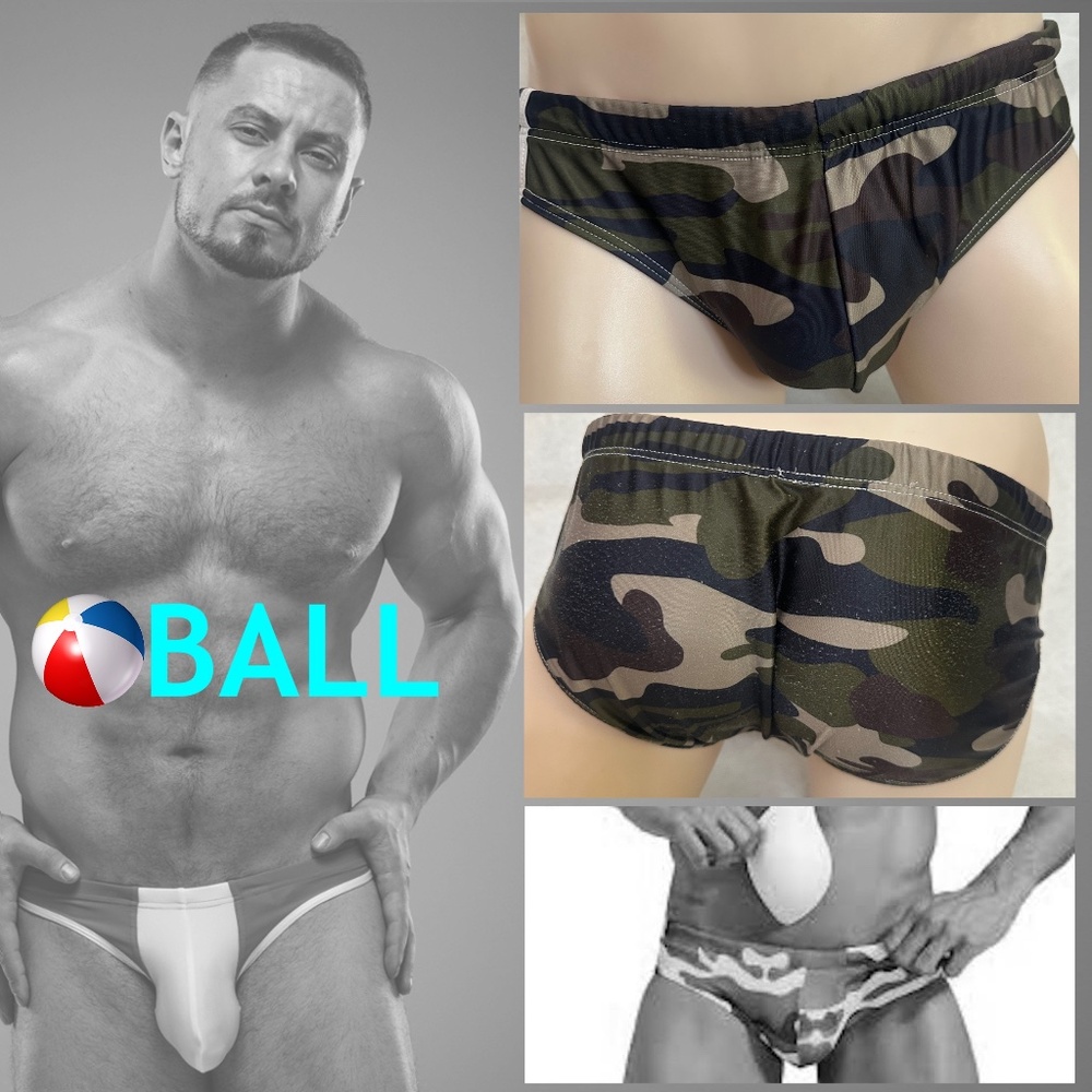 Ball Camo Pack Up Swim Briefs 30-38" waist Nylon / spandex Gently worn